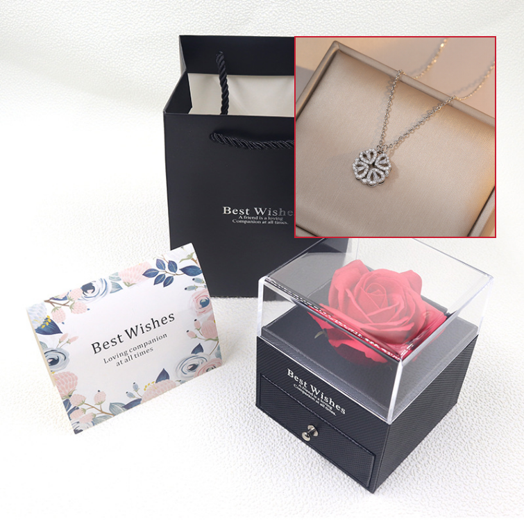 Necklace gift box Faux flowers
