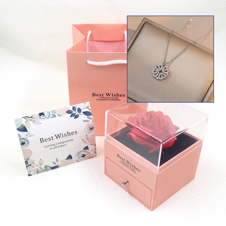 Necklace gift box Faux flowers