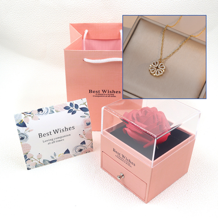 Necklace gift box Faux flowers