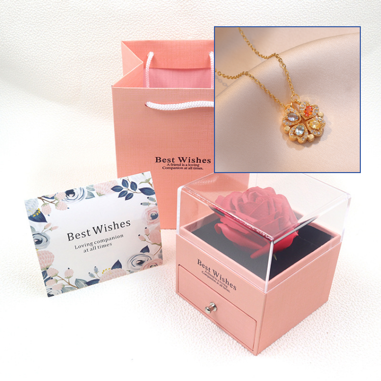 Necklace gift box Faux flowers