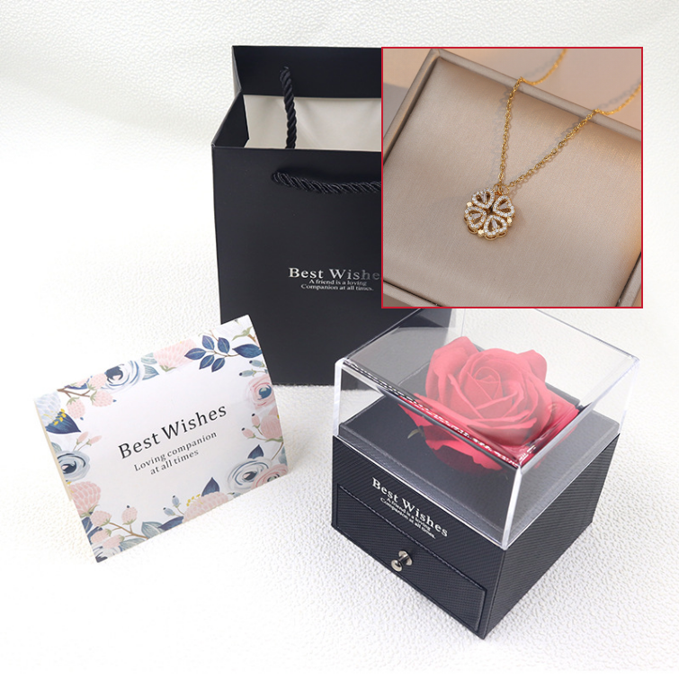Necklace gift box Faux flowers