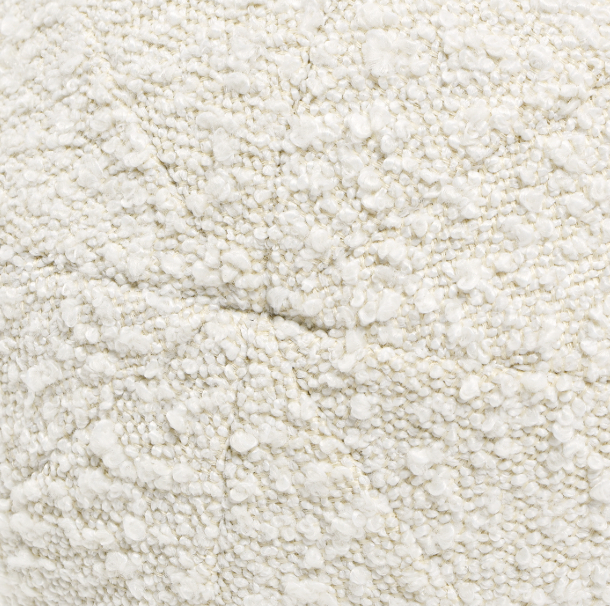 Luna 12" Round Sphere Accent Ball Throw Pillow, Ivory White Boucle
