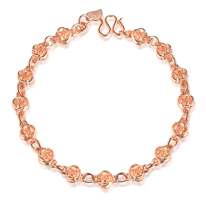 "Emma Manor Rose Flower Link Bracelet for Women "