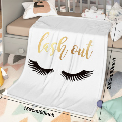 Long Eyelashes Printed Throw Blanket Plush Fluffy Flannel Fleece Blanket Soft Throws for Sofa Couch and Bed