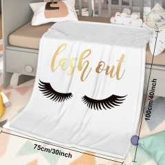 Long Eyelashes Printed Throw Blanket Plush Fluffy Flannel Fleece Blanket Soft Throws for Sofa Couch and Bed