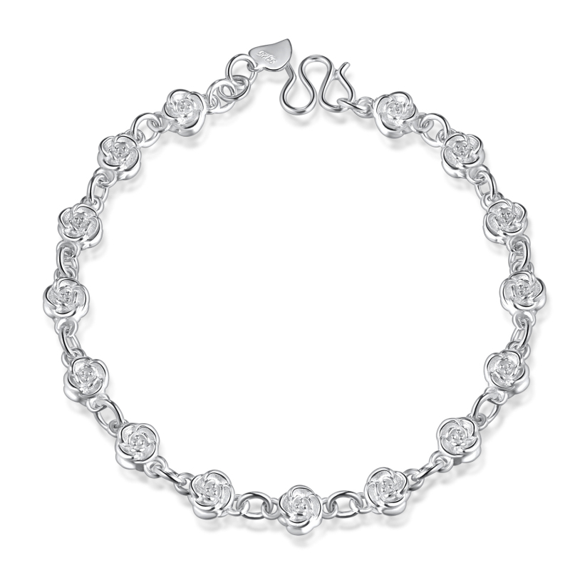 "Emma Manor Rose Flower Link Bracelet for Women "