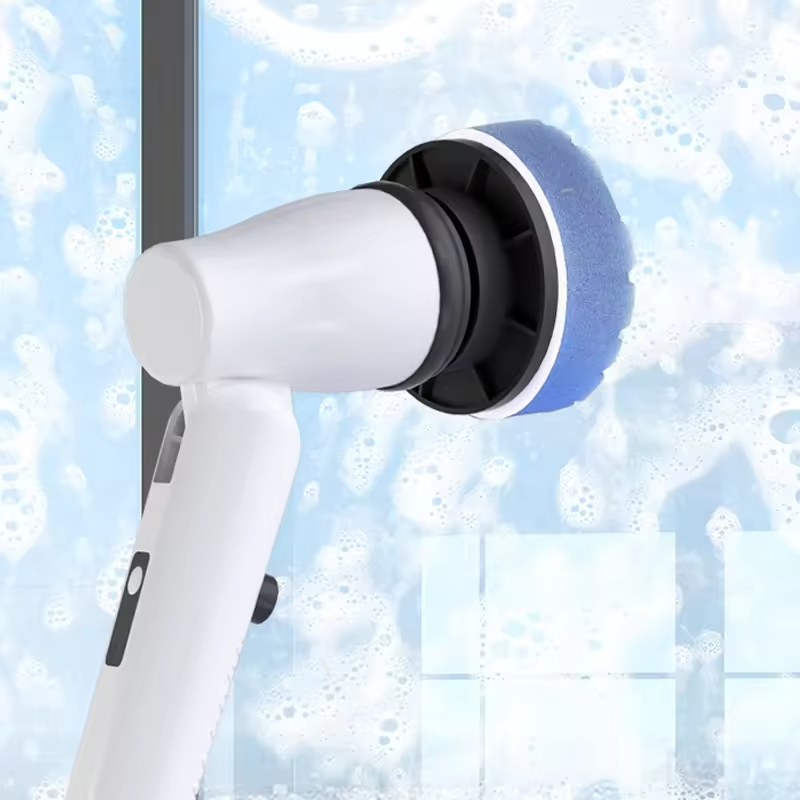 KEROMEE Electric Spin Scrubber, Handheld Adjustable Shower Scrubber with Long Handle