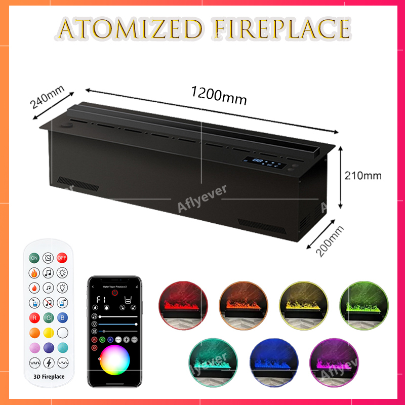 2025 new atomized fireplace embedded simulation false flame living room fireplace TV cabinet humidifier fireplace