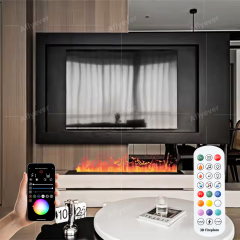 2025 new atomized fireplace embedded simulation false flame living room fireplace TV cabinet humidifier fireplace