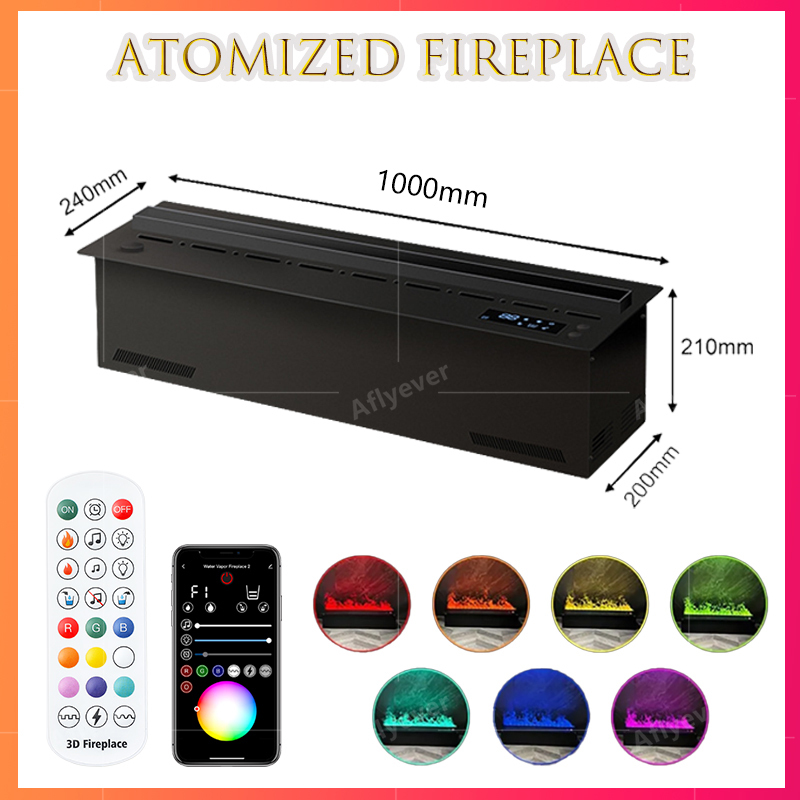 2025 new atomized fireplace embedded simulation false flame living room fireplace TV cabinet humidifier fireplace