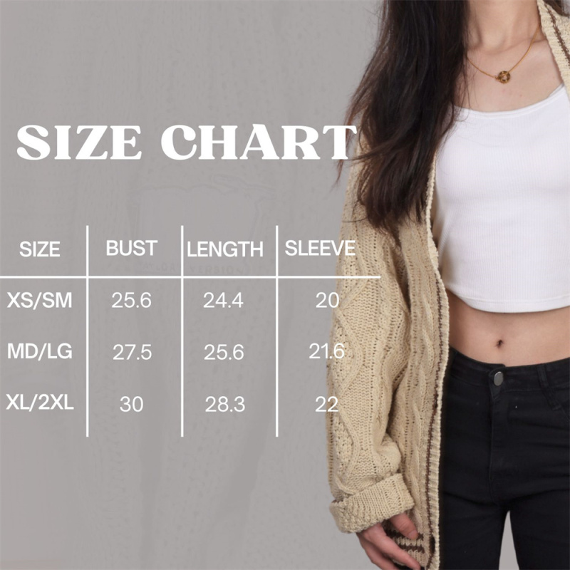 Brown Stars Embroidery Beige Knit Cardigan