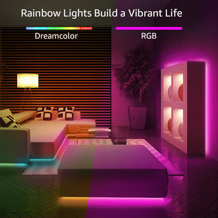 EP LIGHT 65.6 ft. LED Smart Strip Lights Remote Control App Control Party Holiday lighting
