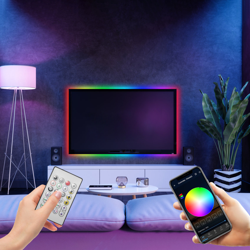 EP LIGHT 65.6 ft. LED Smart Strip Lights Remote Control App Control Party Holiday lighting