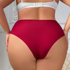 Viomisha 4-piece set of women's oversized ice silk panties, skin friendly and breathable lace wrapped around the hips, mid low waist triangle pants # Z2400