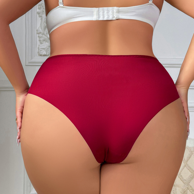 Viomisha 4-piece set of women's oversized ice silk panties, skin friendly and breathable lace wrapped around the hips, mid low waist triangle pants # Z2400