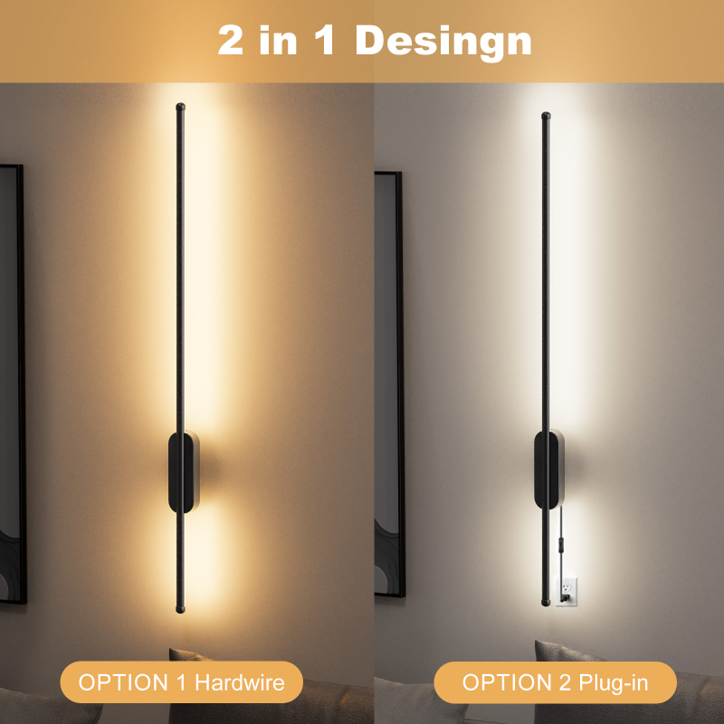 2PCS Minimalist Wall lights, Linear Sconces  for Bedroom Bedside Indoor Wall Washer