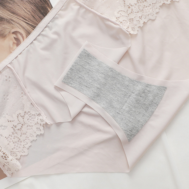 Viomisha 4-piece set of women's oversized ice silk panties, skin friendly and breathable lace wrapped around the hips, mid low waist triangle pants # Z2400