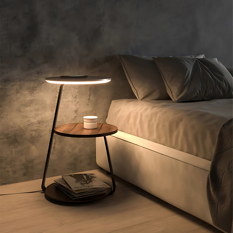 EP LIGHT Smart Nightstand With Wireless Charger &amp; Night Light, Side table, End Table, Cofee table