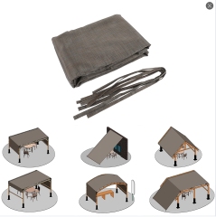 Outdoor Pergola Sun Shade Cover Cloth Patio Canopy HDPE Permeable with Grommets (13' x 7.7', Brown