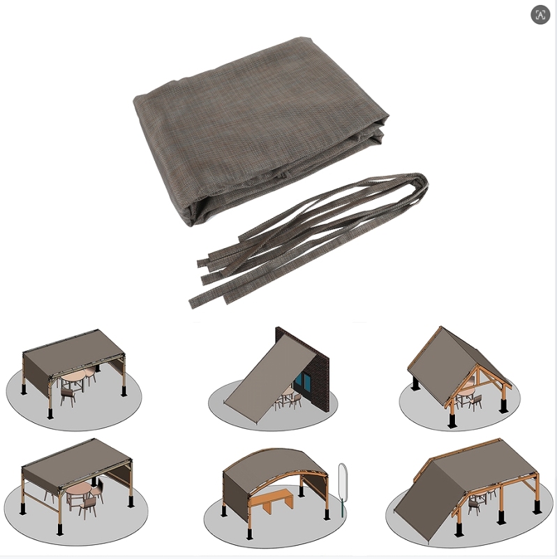 Outdoor Pergola Sun Shade Cover Cloth Patio Canopy HDPE Permeable with Grommets (13' x 7.7', Brown
