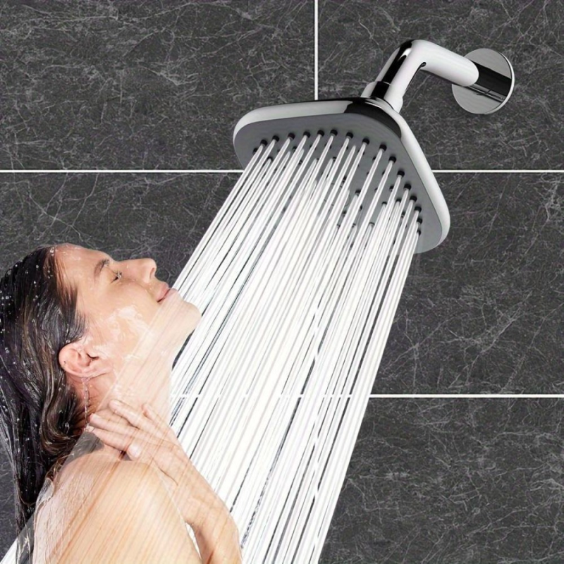 1/2pcs Stylish square top shower head - easy to install, wall-mounted design for enhanced bathing experience