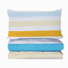 3pcs Soft And Comfortable Bedding Comforter Set Items With Rainbow Stripes, Including One Comforter Set And Two Pillowcases, Suitable For All Seasons