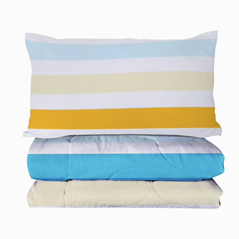 3pcs Soft And Comfortable Bedding Comforter Set Items With Rainbow Stripes, Including One Comforter Set And Two Pillowcases, Suitable For All Seasons