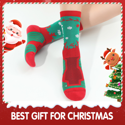 A pair of men's and women's matching winter anti-slip thick Christmas stockings - a warm and comfortable Christmas gift