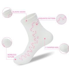 New arrival pink dot curve solid color ins cute all-match socks(Twelve pairs)