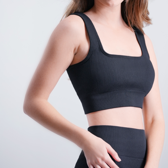 Threaded U-neck bra