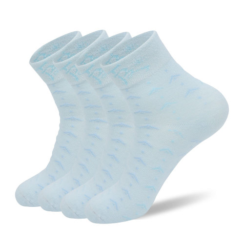 Women's blue grass breathable sweat-absorbent high-value versatile simple and fresh mid-tube socks twelve pairs(Twelve pairs)
