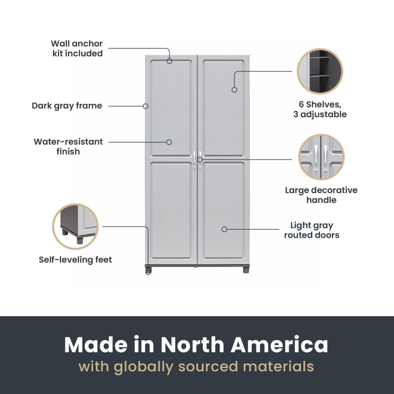 改Systembuild Evolution Kendall 36" Utility Storage Cabinet, Black