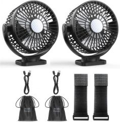 Minthouz Magnetic Golf Cart Fan, Rechargeable 12000mAh Fan, 3-Speed 360° Rotation, Timer Function, LED Lighting, Magnetic Base & Strap, Compatible with EZGO, Club Car, Yamaha Golf Carts