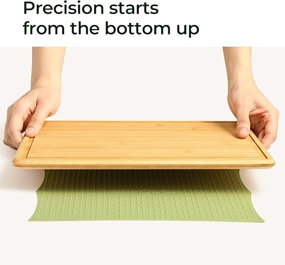 Keechee Cutting Board with Non-slip Mat, Bamboo Cutting Board for Kitchen Meal Prep & Serving - Wood Serving Board Set with Deep Juice Groove Ideal Kitchen Gifts