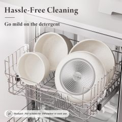 22-Piece Pots and Pans Set Non Stick with Removable Handles, Ceramic Cookware Set, Large-Capacity & Non Toxic, Induction & RV Compatible, Dishwasher Safe, PFAS/PTFE/PFOA Free, White