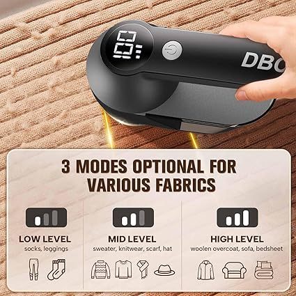 DBC Rechargeable Fabric Shaver,3-Speed Lint Remover for Clothes LED Display, 15000r/Min Powerful Motor, Large Shaving Head Lint Shaver for Clothes, 6-Leaf Blades, Lint Ball, Furniture, Fuzz