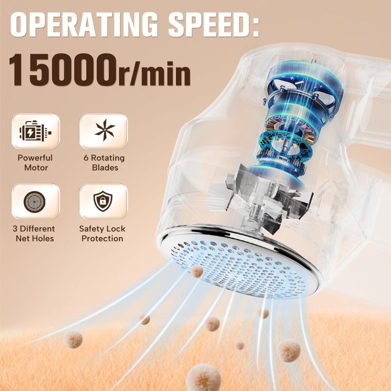 DBC Rechargeable Fabric Shaver,3-Speed Lint Remover for Clothes LED Display, 15000r/Min Powerful Motor, Large Shaving Head Lint Shaver for Clothes, 6-Leaf Blades, Lint Ball, Furniture, Fuzz
