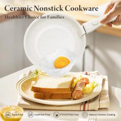 22-Piece Pots and Pans Set Non Stick with Removable Handles, Ceramic Cookware Set, Large-Capacity & Non Toxic, Induction & RV Compatible, Dishwasher Safe, PFAS/PTFE/PFOA Free, White