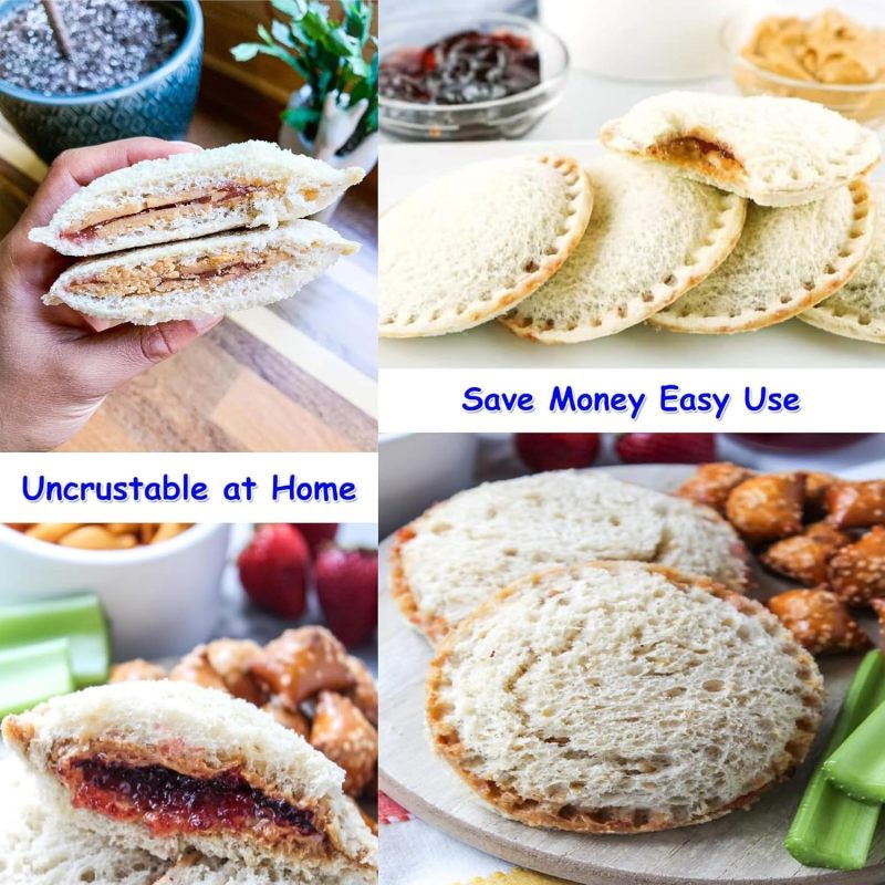 Uncrustable Sandwich Maker, Circle Shape 3.7 Inch Sandwich Cutter and Sealer for Kids Breakfast and Lunchboxes, Green