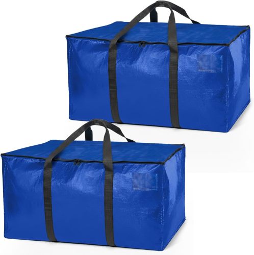 ClearSpace Heavy Duty Moving Bags or Storage Bag – Large Moving Boxes with Backpack Straps, Zippers & Handles – Perfect for Moving, College Dorm, Traveling, Camping, Christmas Decorations, 2 Pack