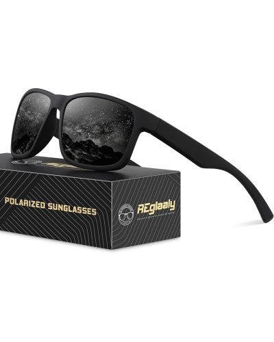Polarized Sunglasses for Men Women, Lightweight Square Mens Sunglasses UV Protection for Driving Fishing Golf