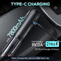 Handheld Car Vacuum Portable Cordless, Hand held Vacuum Cleaner with 21000 Pa Suction Power Air Duster for Car Cleaning, Home, Office, Pet Hair | Multi-Nozzle, Washable Filter