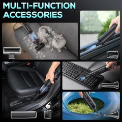 Handheld Car Vacuum Portable Cordless, Hand held Vacuum Cleaner with 21000 Pa Suction Power Air Duster for Car Cleaning, Home, Office, Pet Hair | Multi-Nozzle, Washable Filter