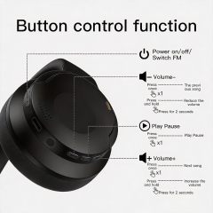 Dnil Wireless Bluetooth Headphones with a Foldable, Over-Ear Design and Built-in Hidden Microphone, Suitable for Studying, Listening to Music, and Gaming.