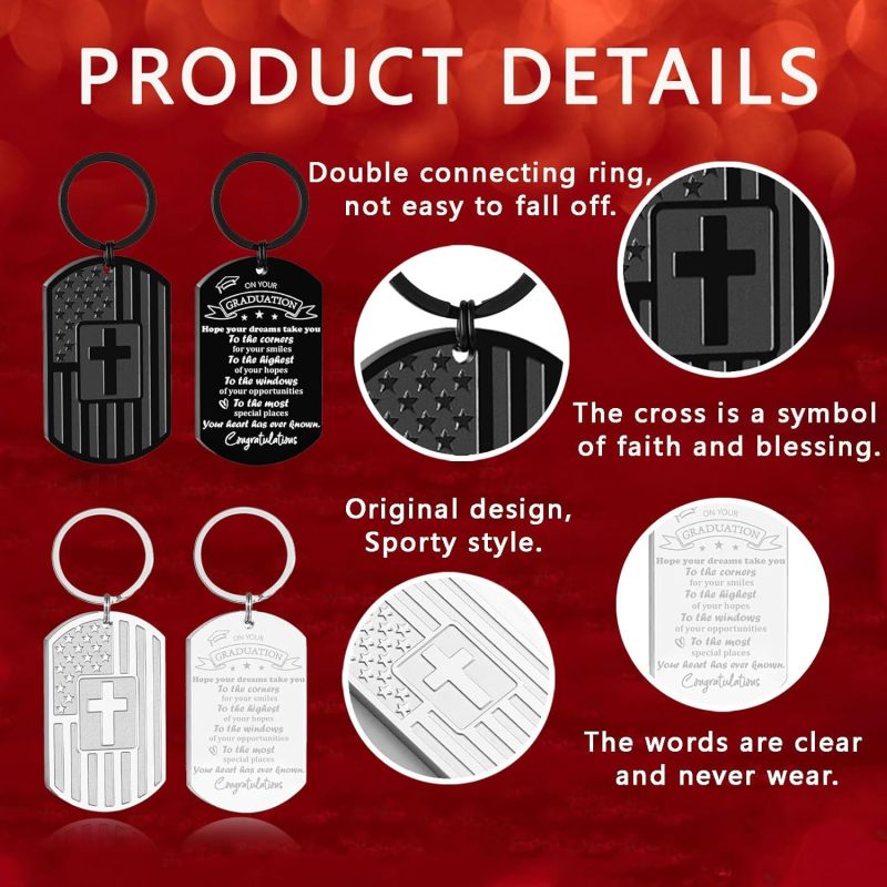 DuoDiner Graduation Christian Gifts - Keychain Gifts for Men Religious Mens Gifts