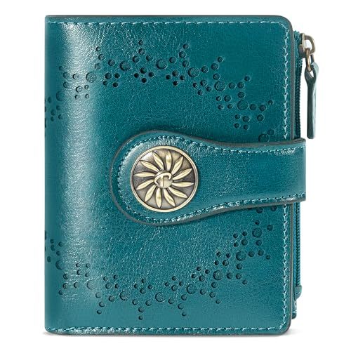 Tipmile Small Wallet Women Bifold RFID Blocking Card Holder Leather Wallets with Zipper Coin Pocket