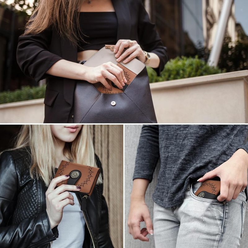 Tipmile Small Wallet Women Bifold RFID Blocking Card Holder Leather Wallets with Zipper Coin Pocket