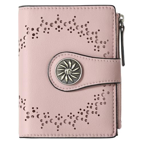 Tipmile Small Wallet Women Bifold RFID Blocking Card Holder Leather Wallets with Zipper Coin Pocket