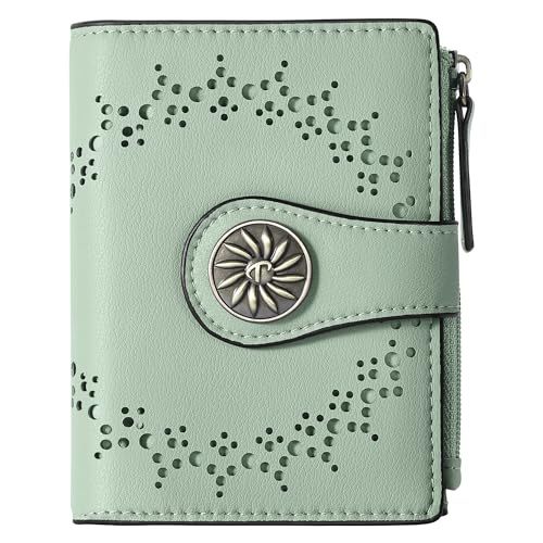 Tipmile Small Wallet Women Bifold RFID Blocking Card Holder Leather Wallets with Zipper Coin Pocket