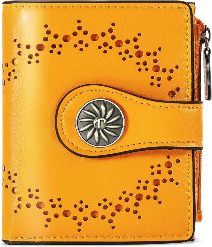 Tipmile Small Wallet Women Bifold RFID Blocking Card Holder Leather Wallets with Zipper Coin Pocket